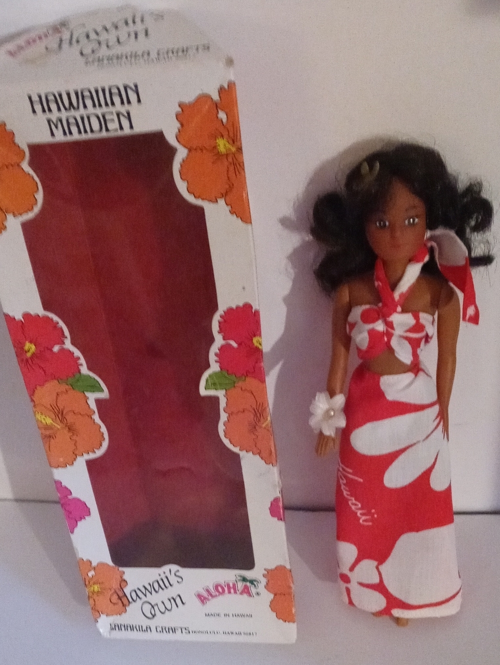 Hawaiian Maiden Aloha 11' Doll With Box, Made In Homolulu, Hawaii